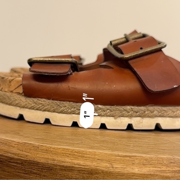 Esprit Brielle Sandals Womens Size 6.5M Brown Chestnut Cork Like Base White Heel - Picture 13 of 14